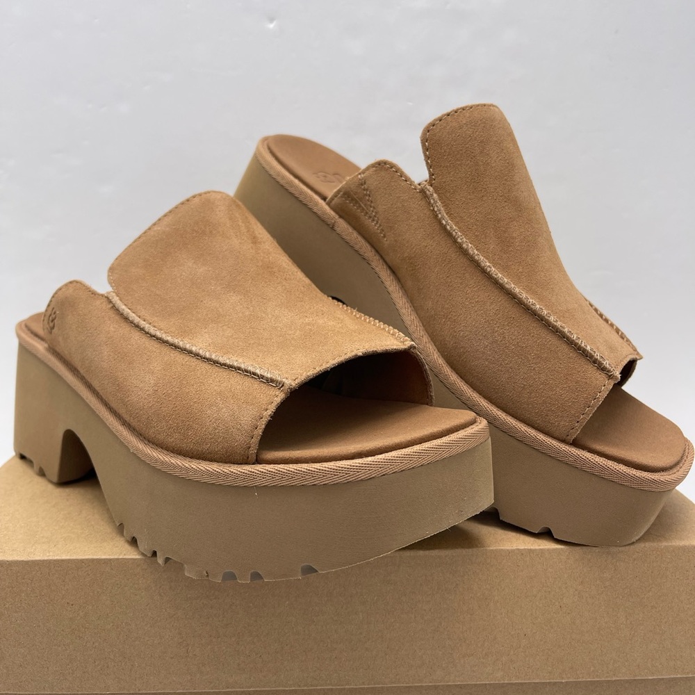 UGG Platform Slide Mules Sandals 
W / 1167476
W NEW HEIGHTS SLIDE Chestnut - Picture 6 of 16